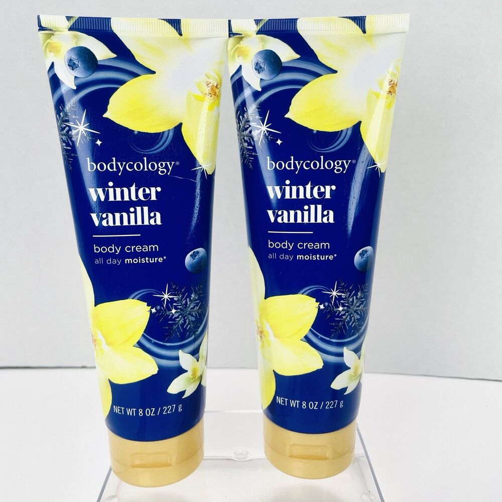 2 Pack Bodycology Winter Vanilla Body Cream 8 oz All Day Moisture NEW